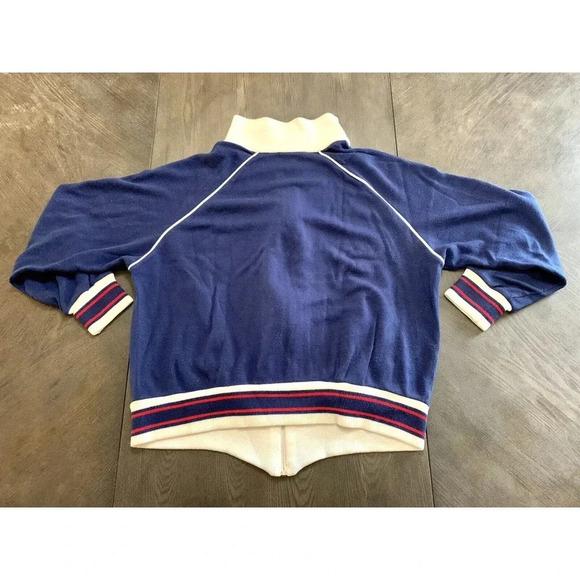 Vtg MacGregor Full Zip Jacket Blue Red White Acrylic Triple Knit Men's Medium M - Picture 10 of 10